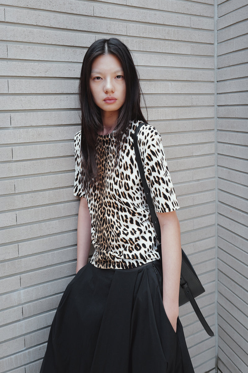 Leopard knit pullover