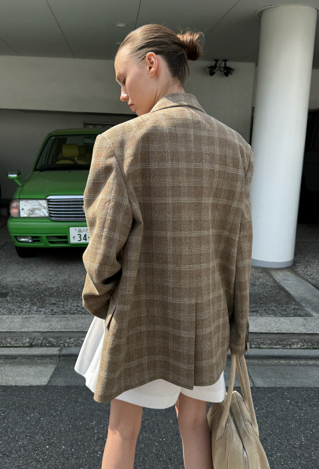 린넨 체크 자켓
