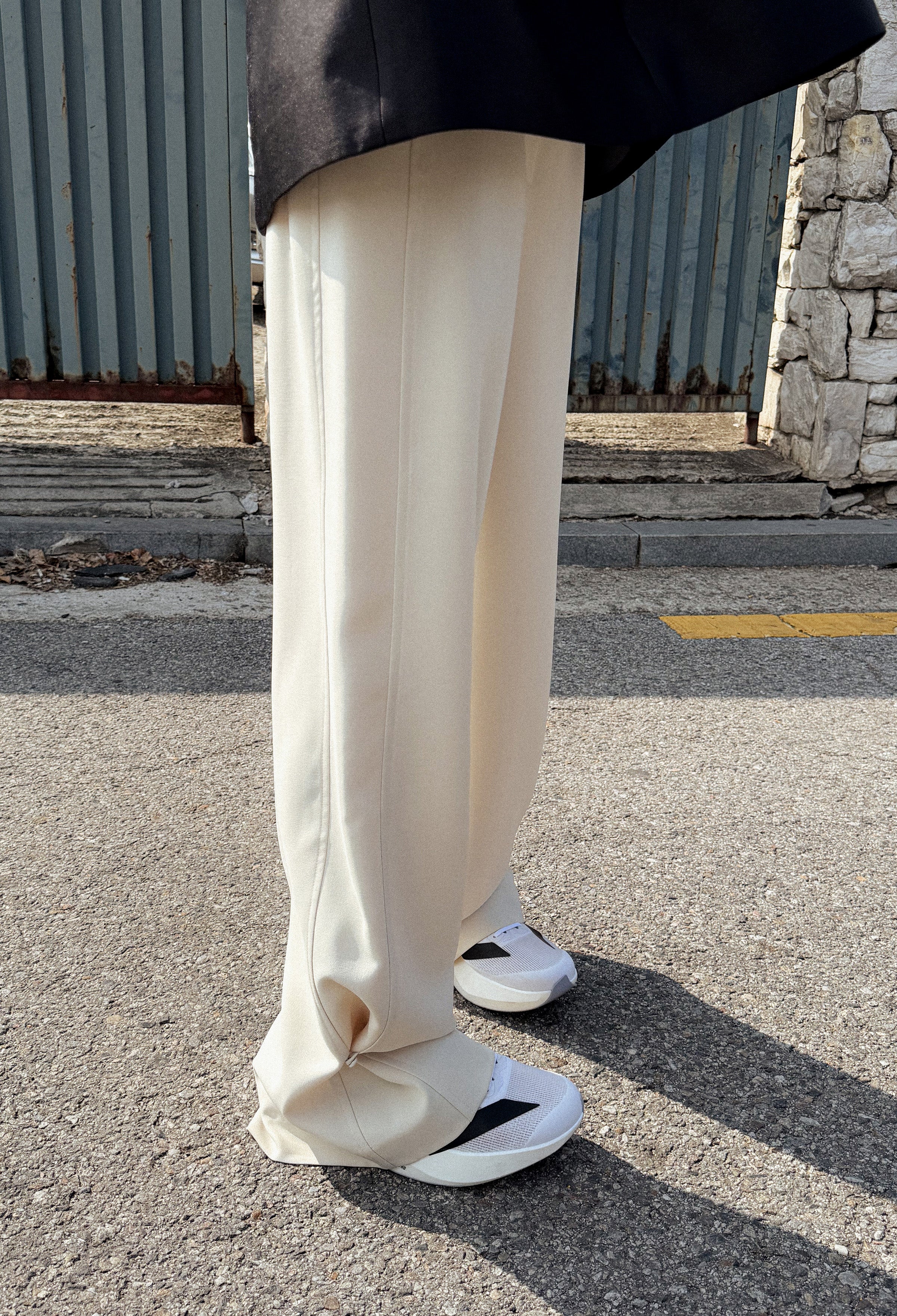 Two-Way Straight Pants Ivory