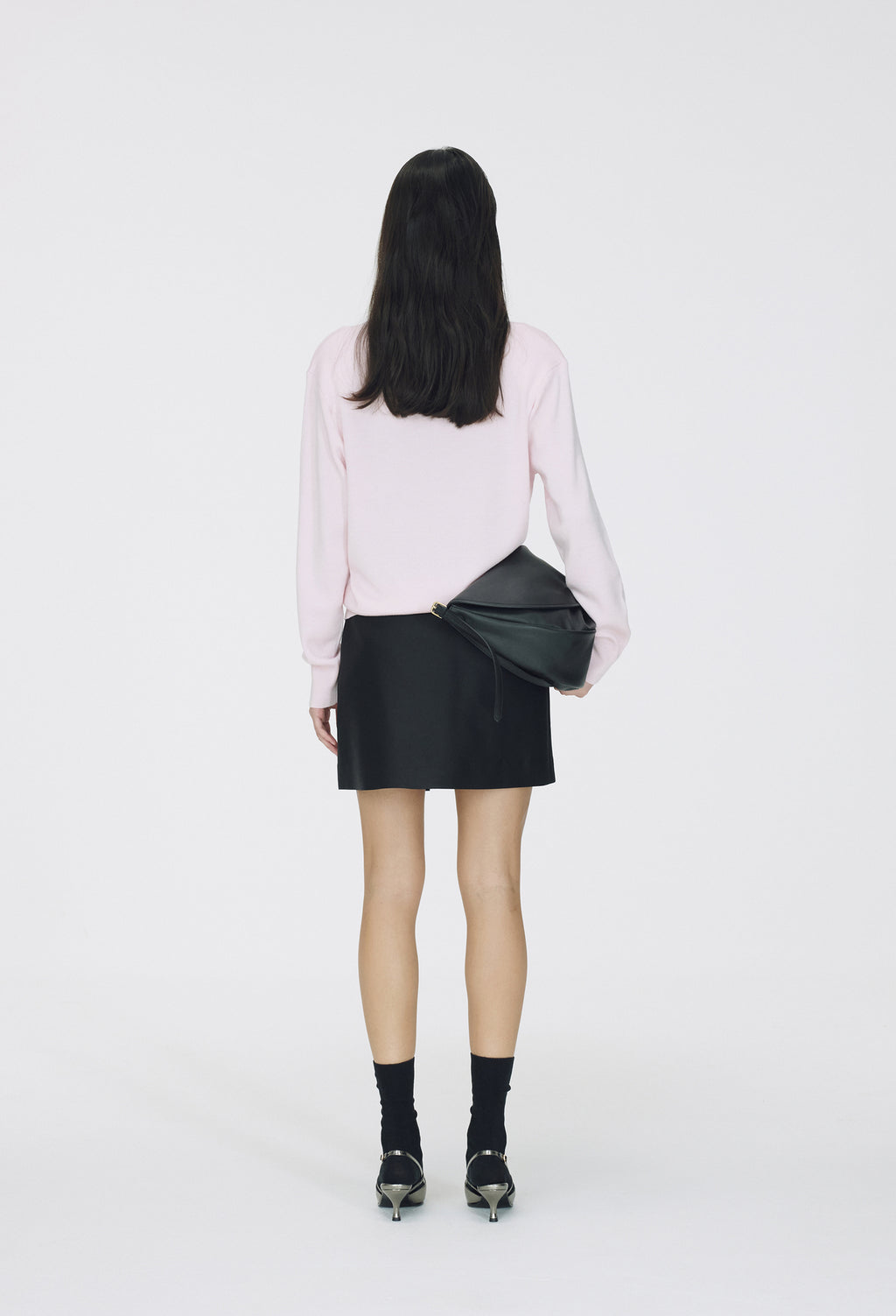 Spring Wool V-Neck Pullover Pink