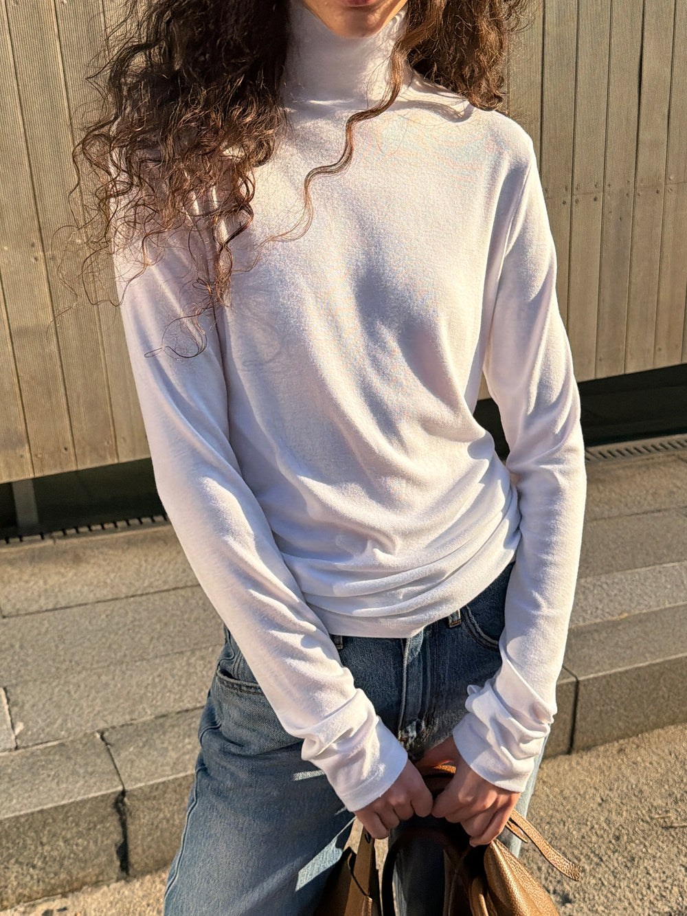 Milky Turtleneck T-shirt White