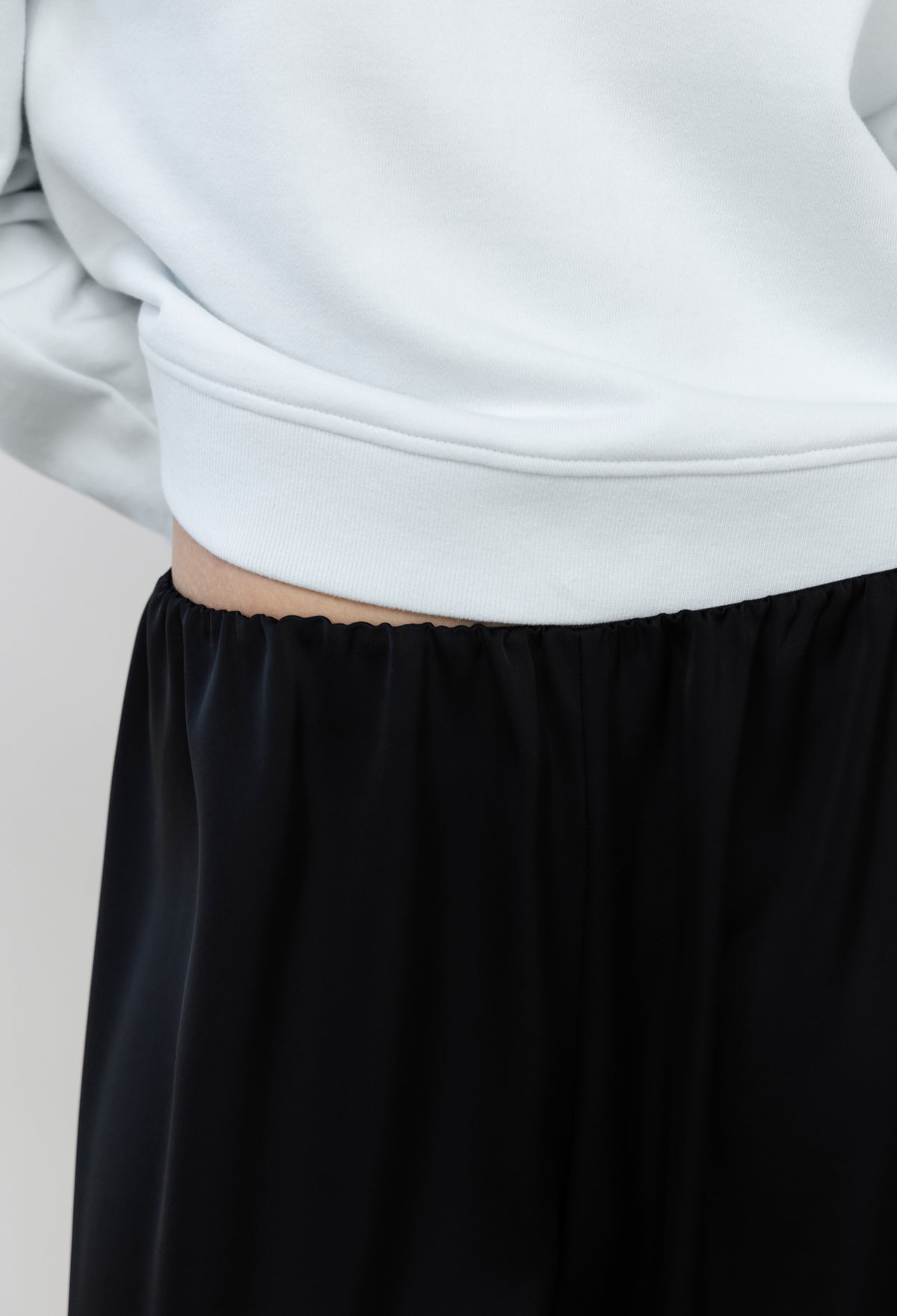 Satin Banding Pants Black