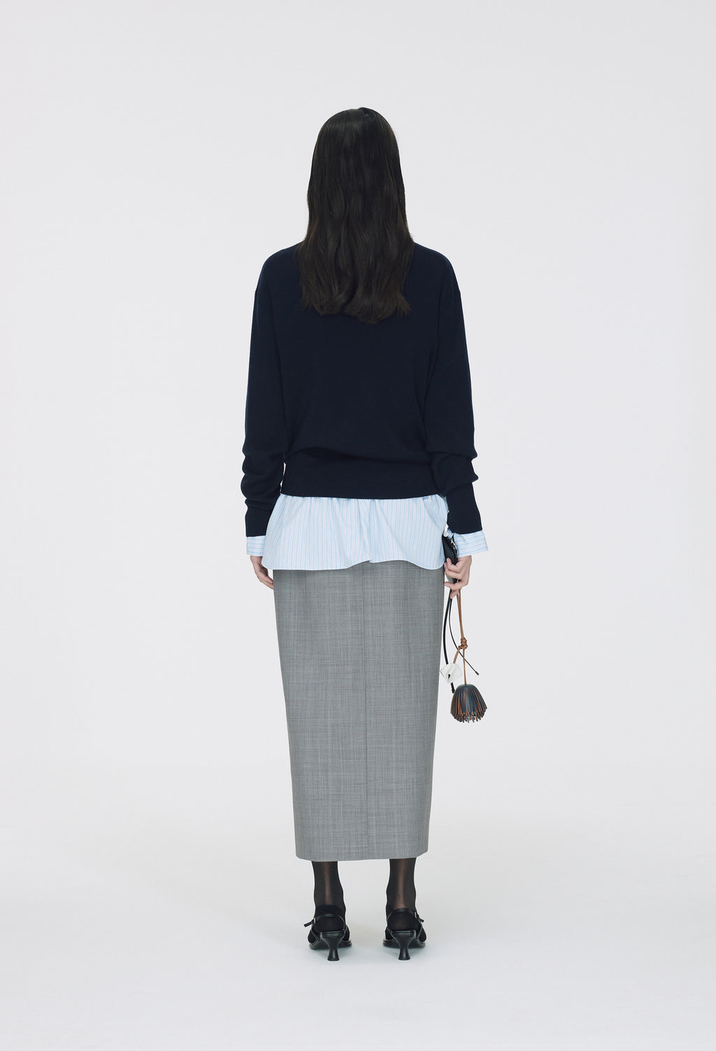 Spring Wool Boatneck Pullover Navy
