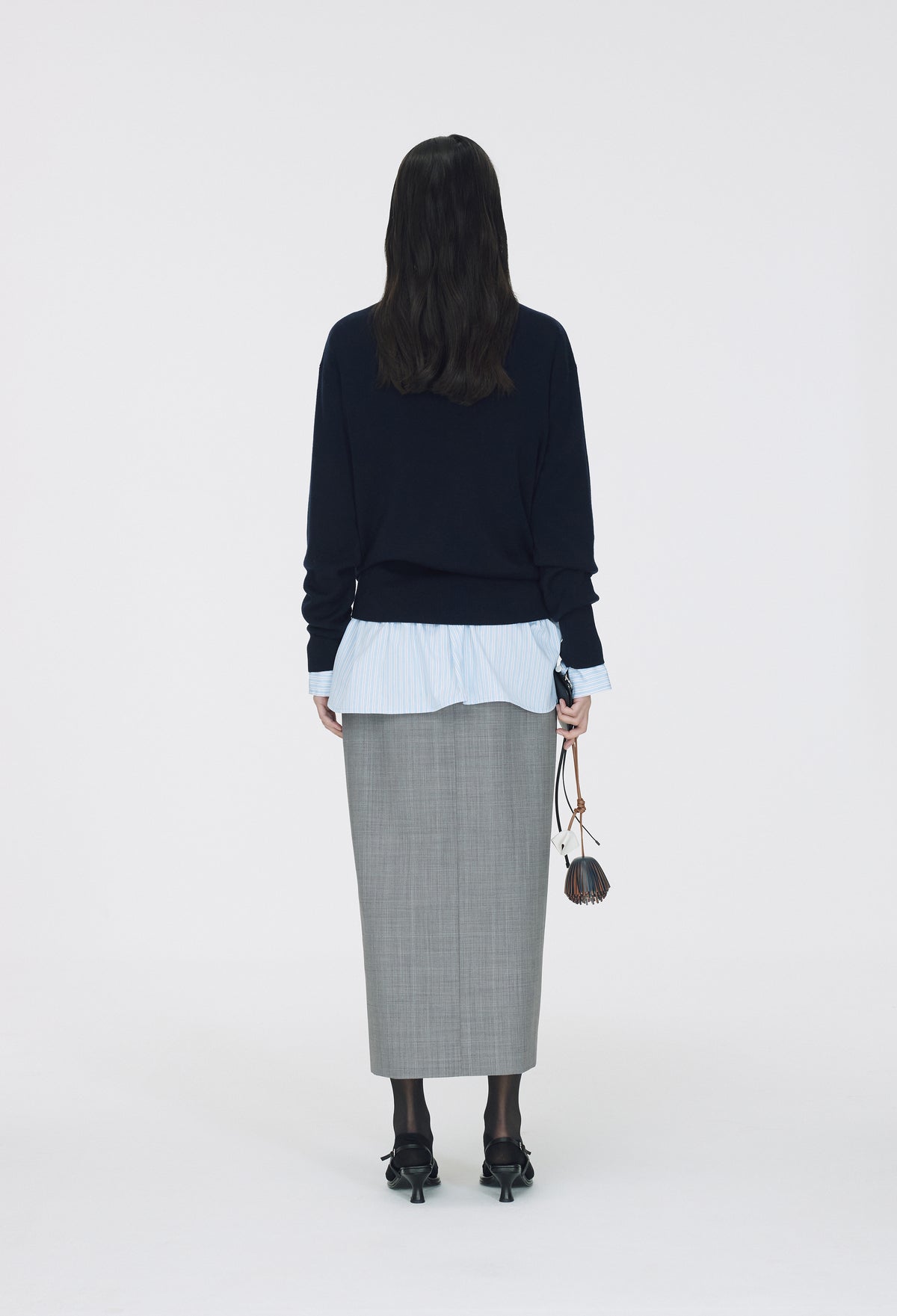 Spring Wool Boatneck Pullover Navy