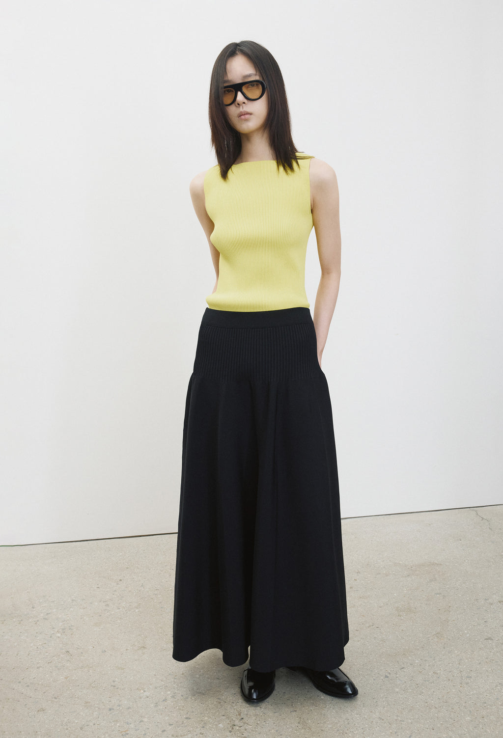 High-density Knit Top Yellow