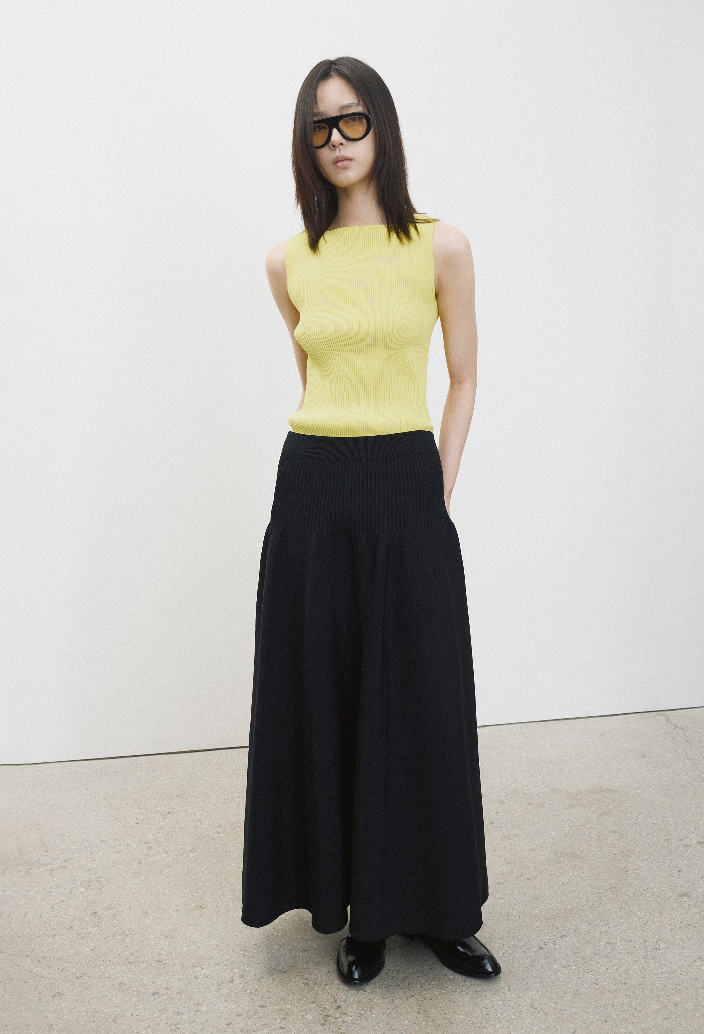 High-density Knit Top Yellow