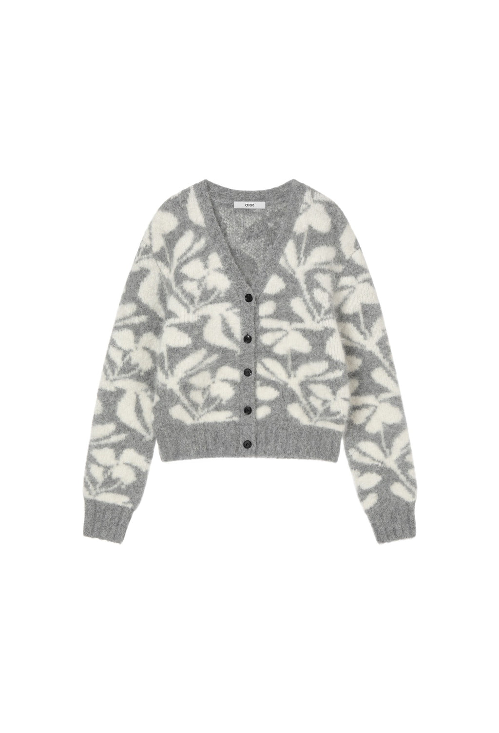 Alpaca Jacquard Cardigan Gray
