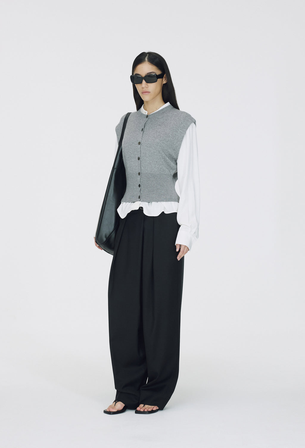 Spring Wool Vest Gray