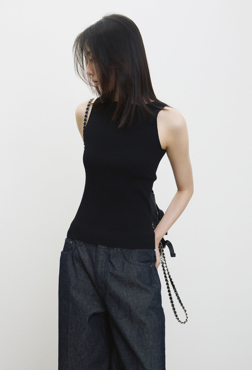 High-density Knit Top Black