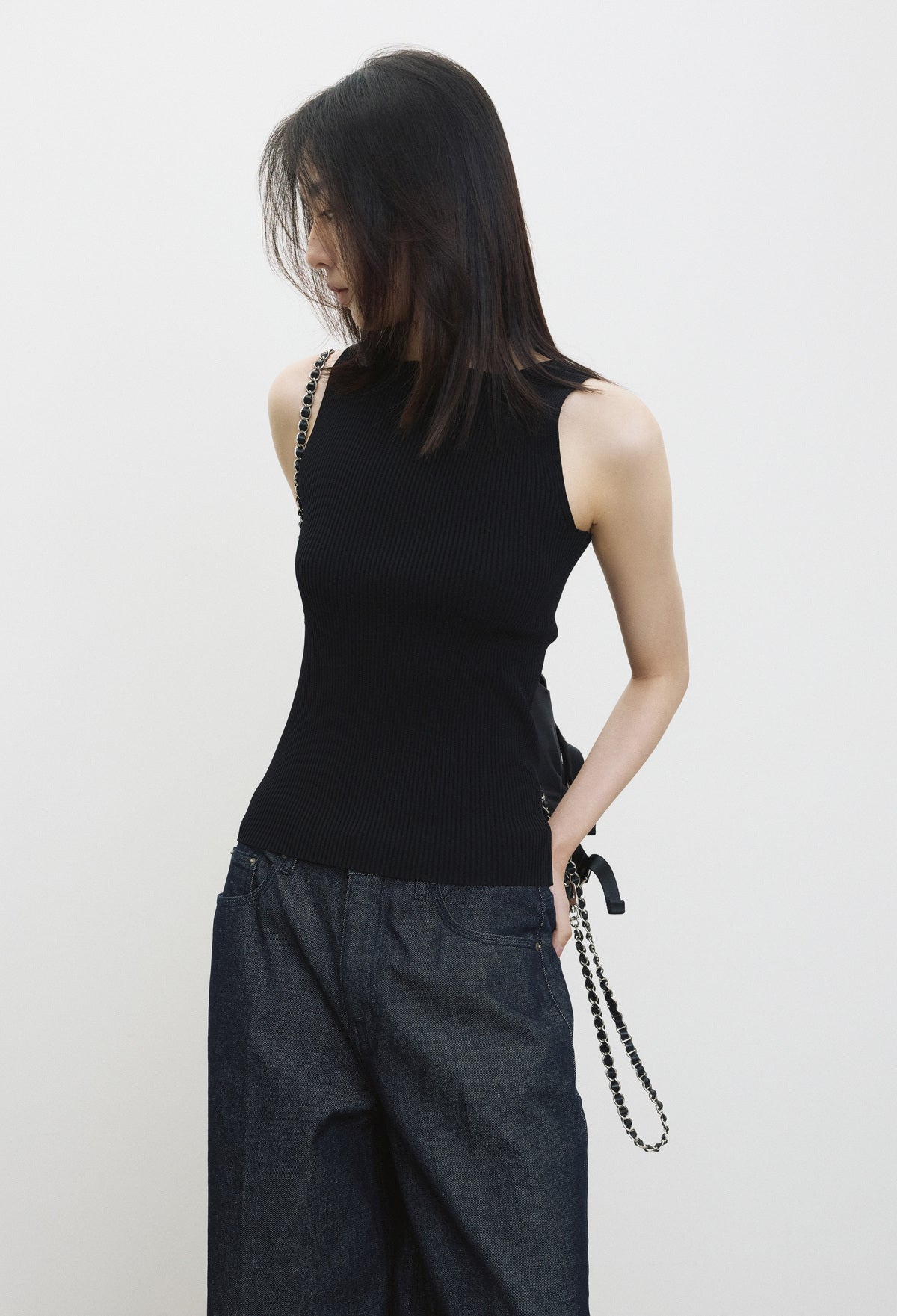 High-density Knit Top Black