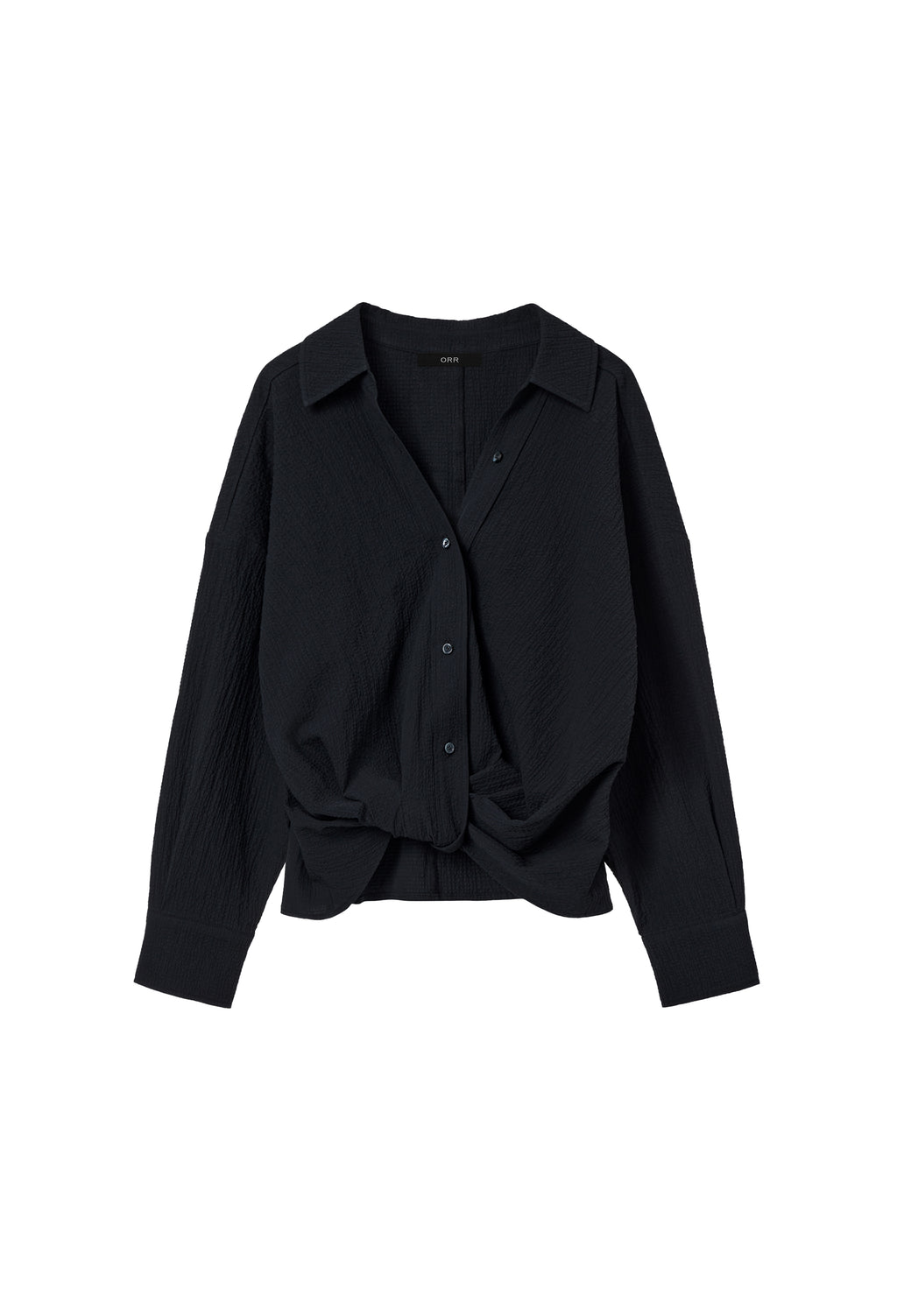 시어서커 트위스트 셔츠 네이비