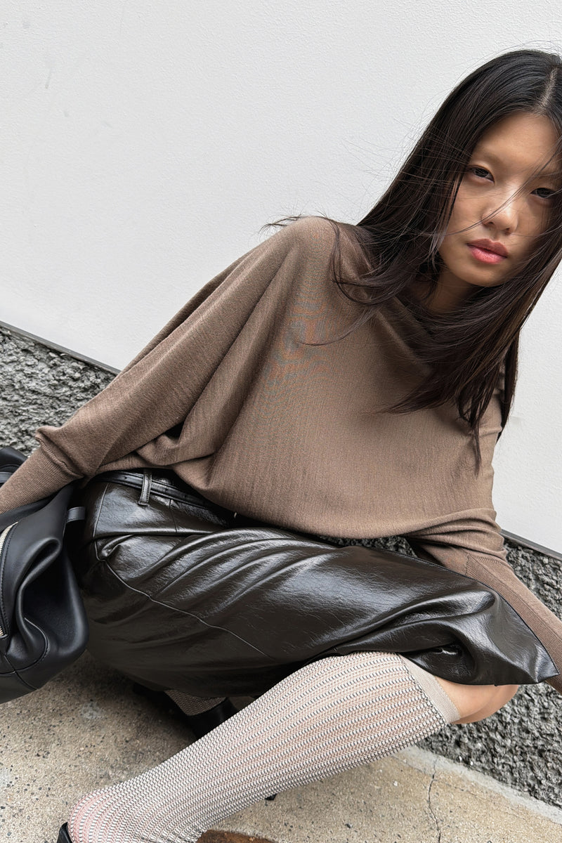 Washable 100% Wool Pullover Taupe
