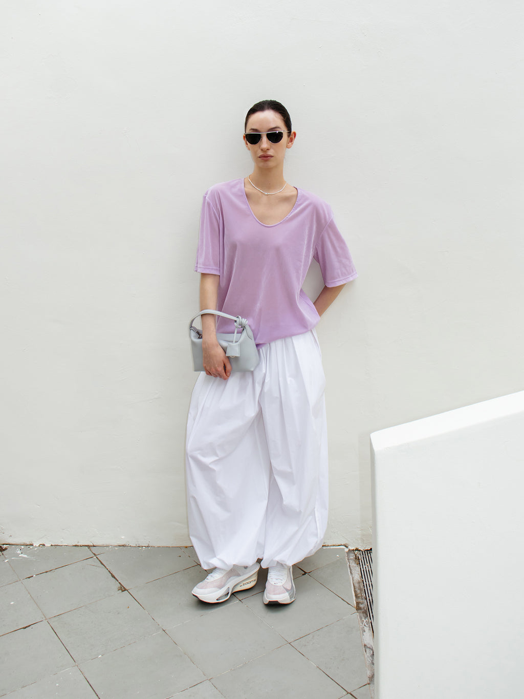 Parachute Banding Pants White
