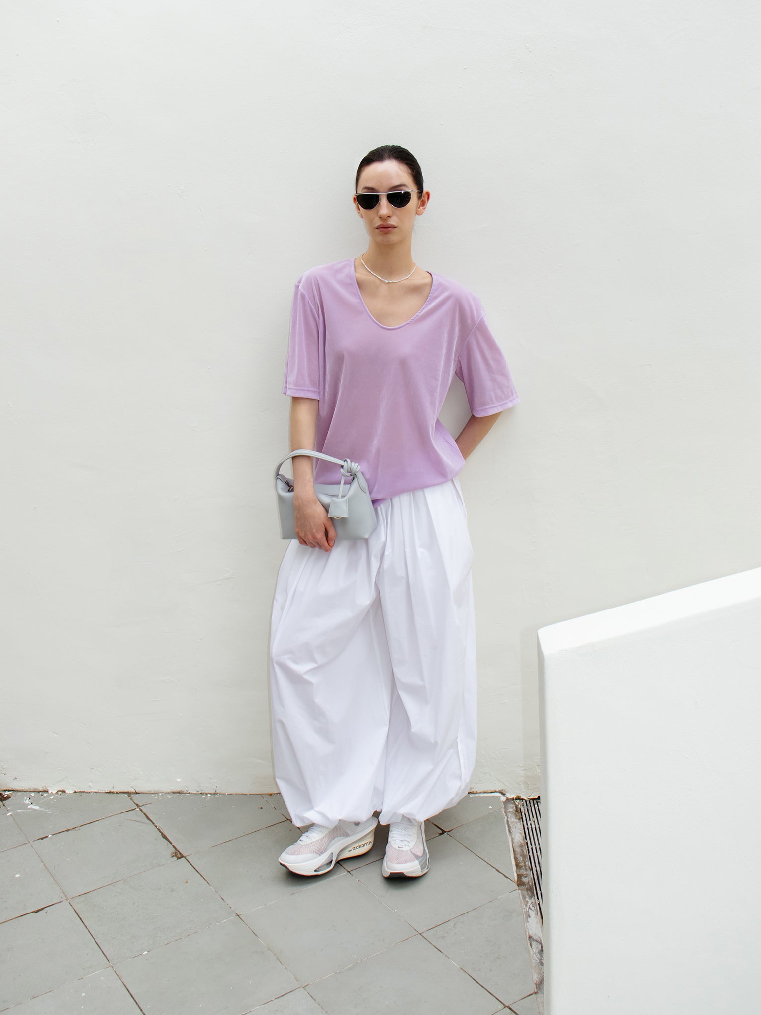 Parachute Banding Pants White