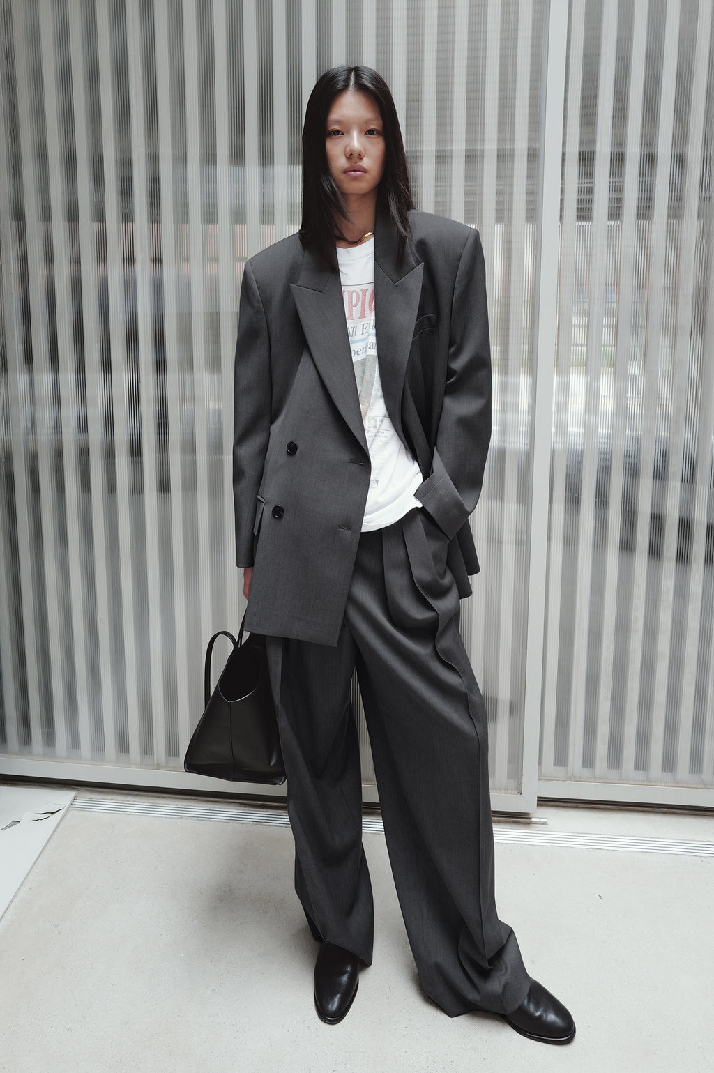 Double-breasted wool jacket