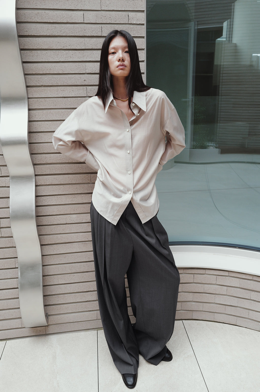 Micro Pintuck Trousers