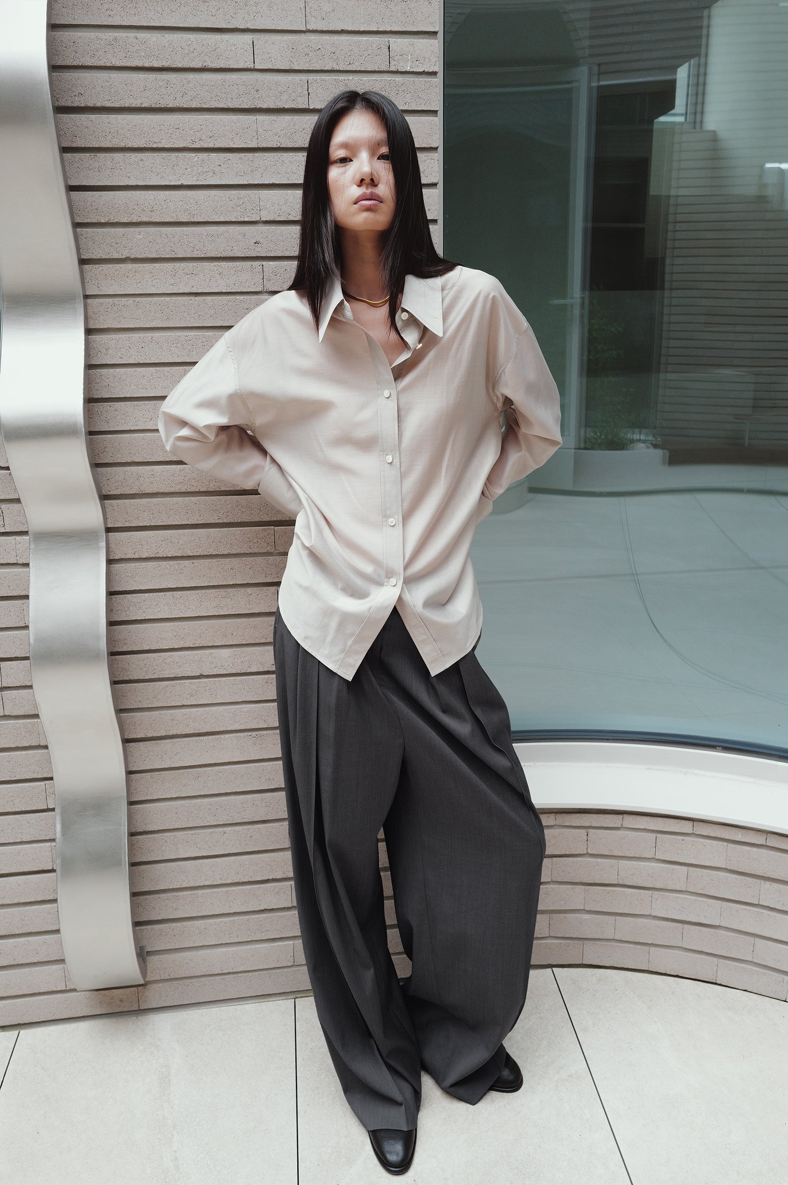 Micro Pintuck Trousers