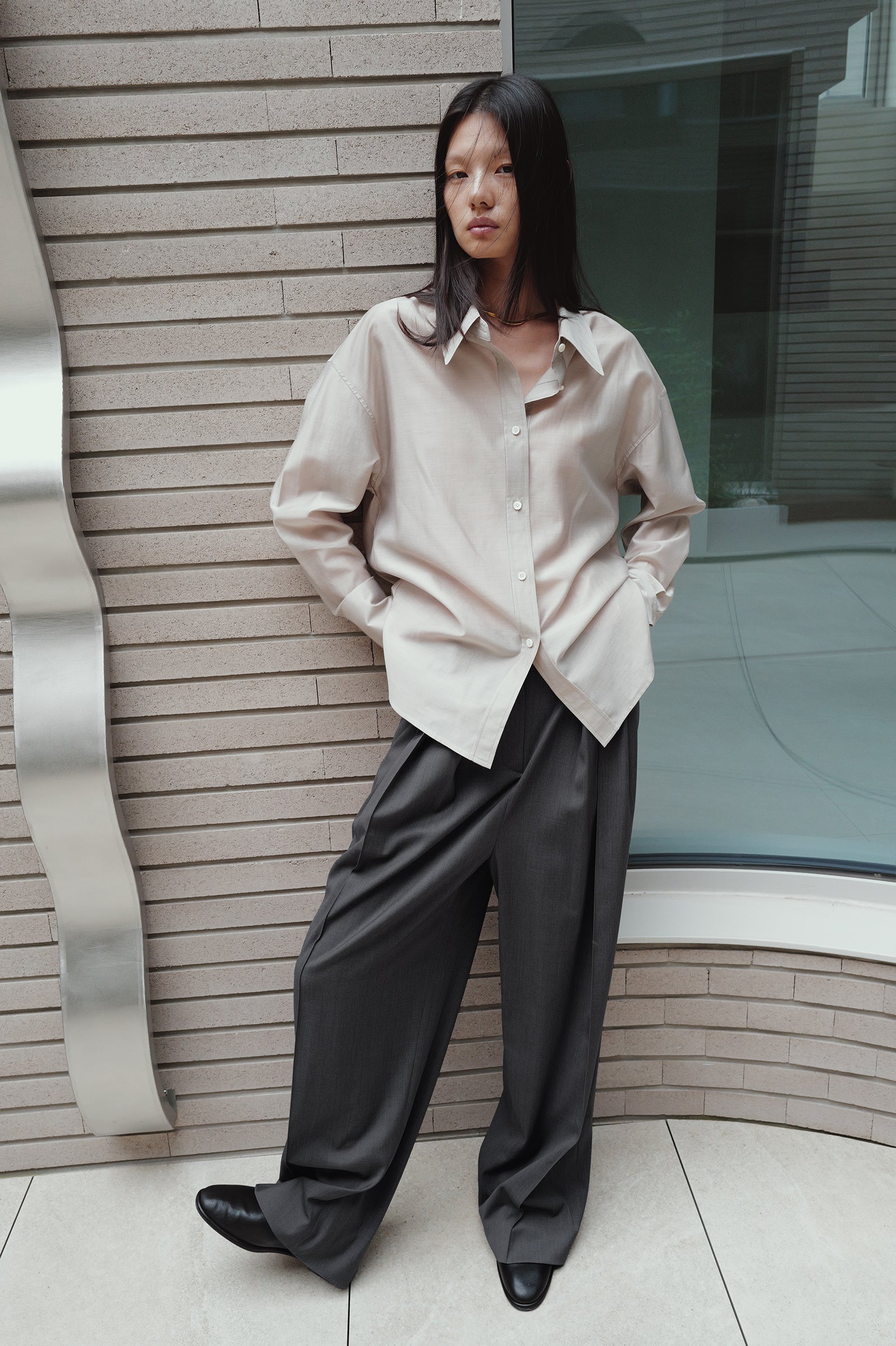 Micro Pintuck Trousers