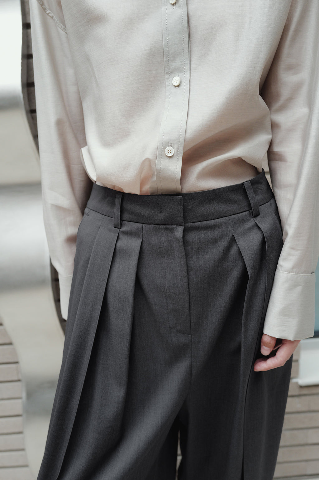 Micro Pintuck Trousers