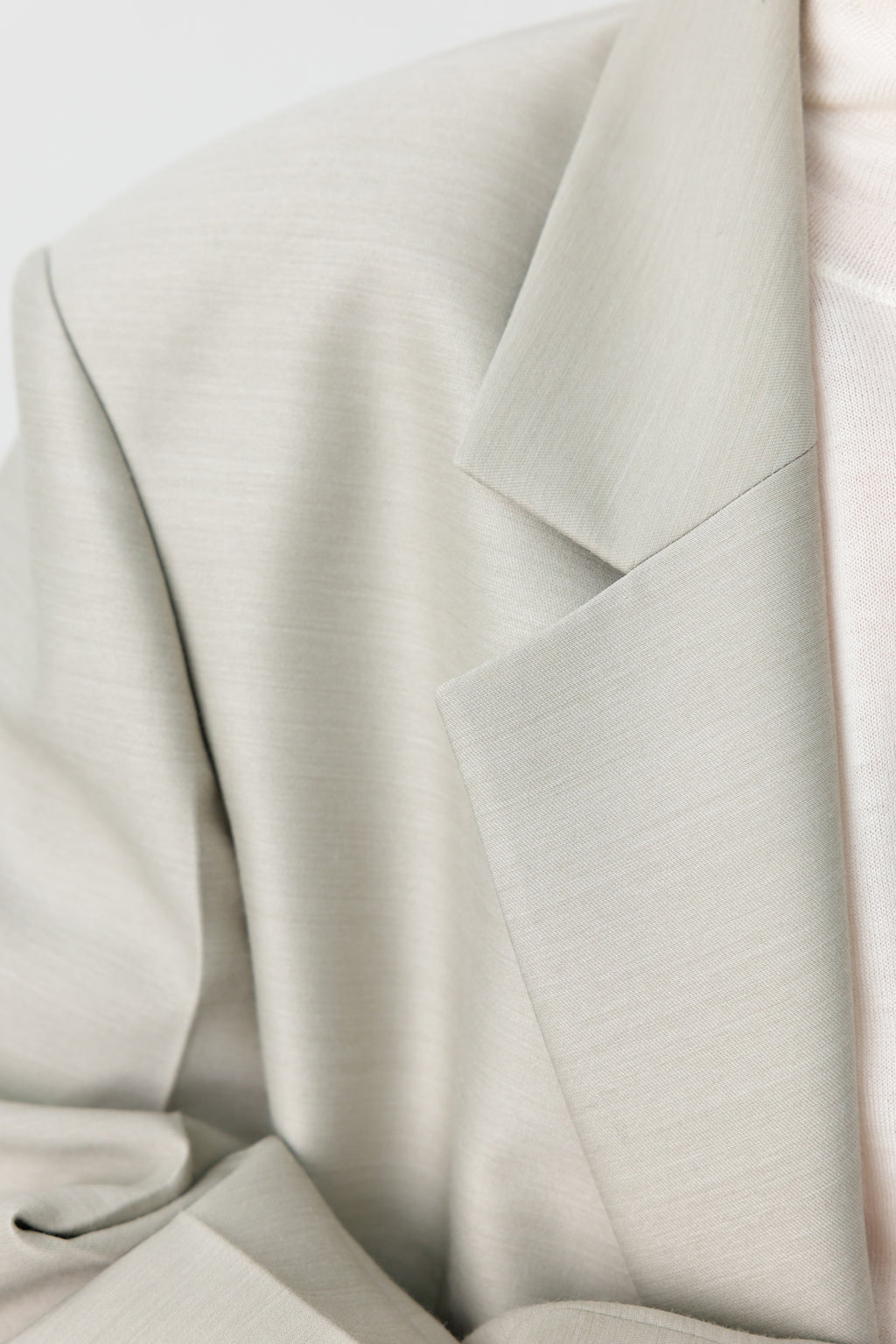 Wool Silk Blazer Light Gray
