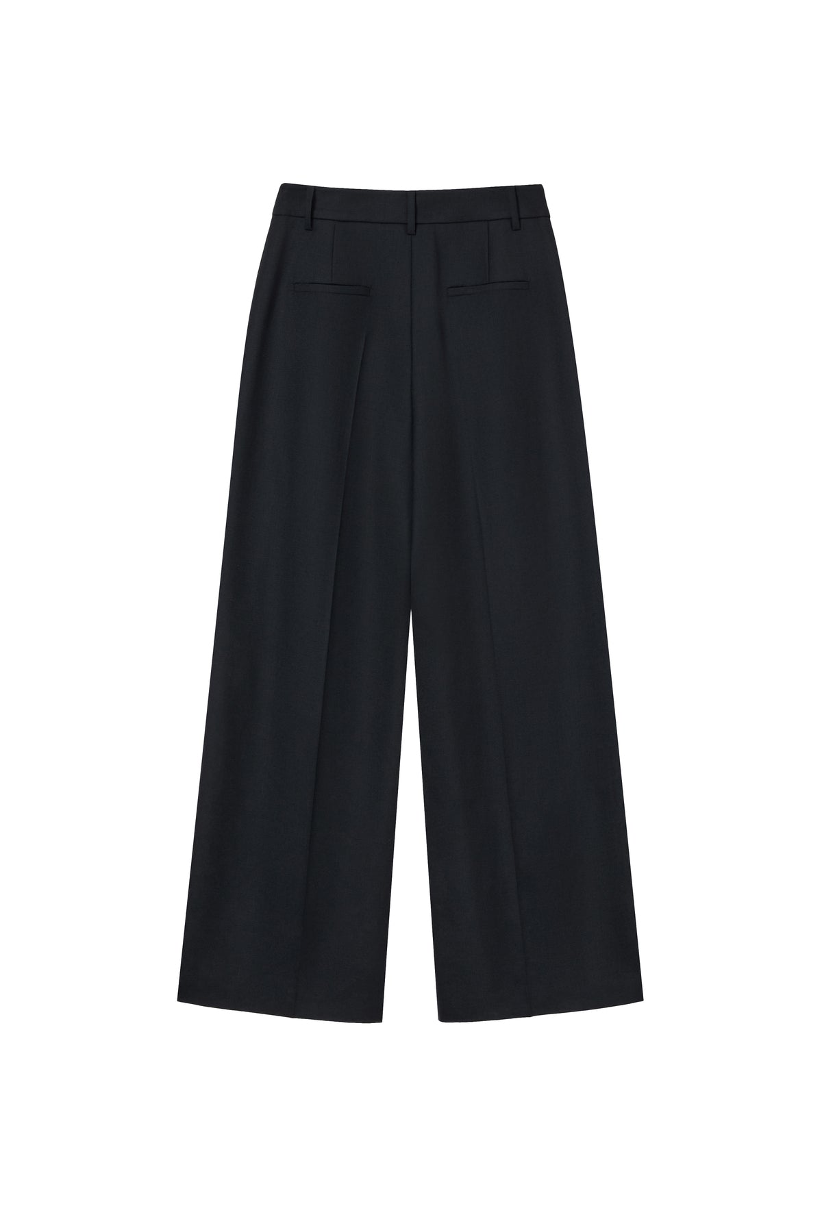 Wool 100 One-Pleat Trousers Navy