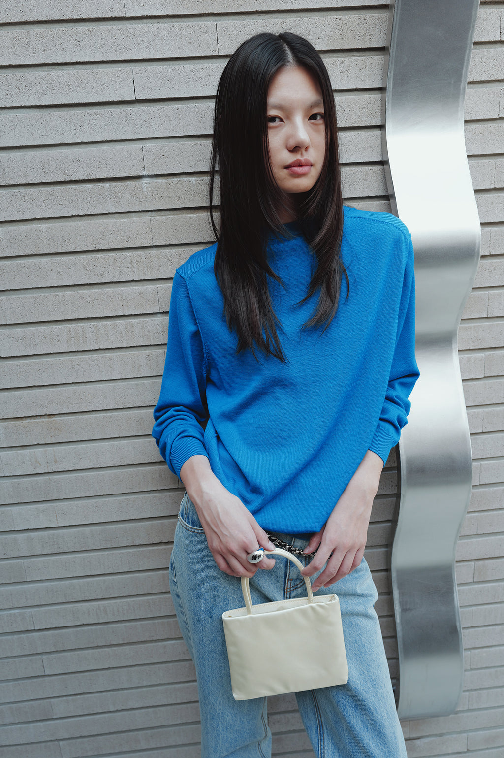 Washable 100% Wool Detail Cardigan Aqua Blue