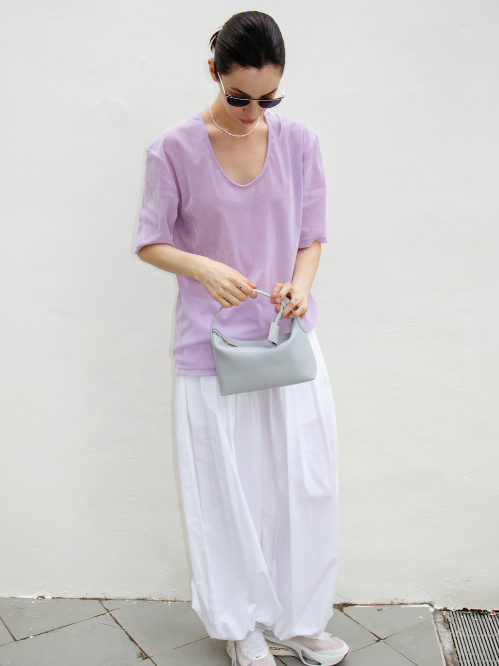 Parachute Banding Pants White