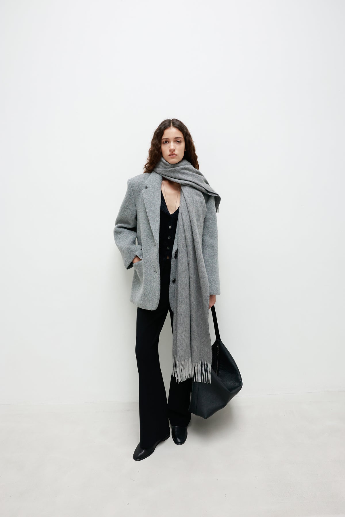 Combi Lambswool Muffler Gray