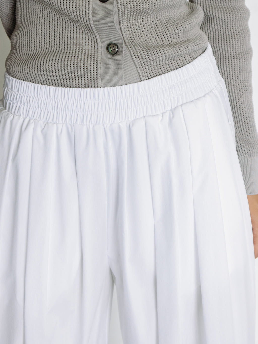 Parachute Banding Pants White