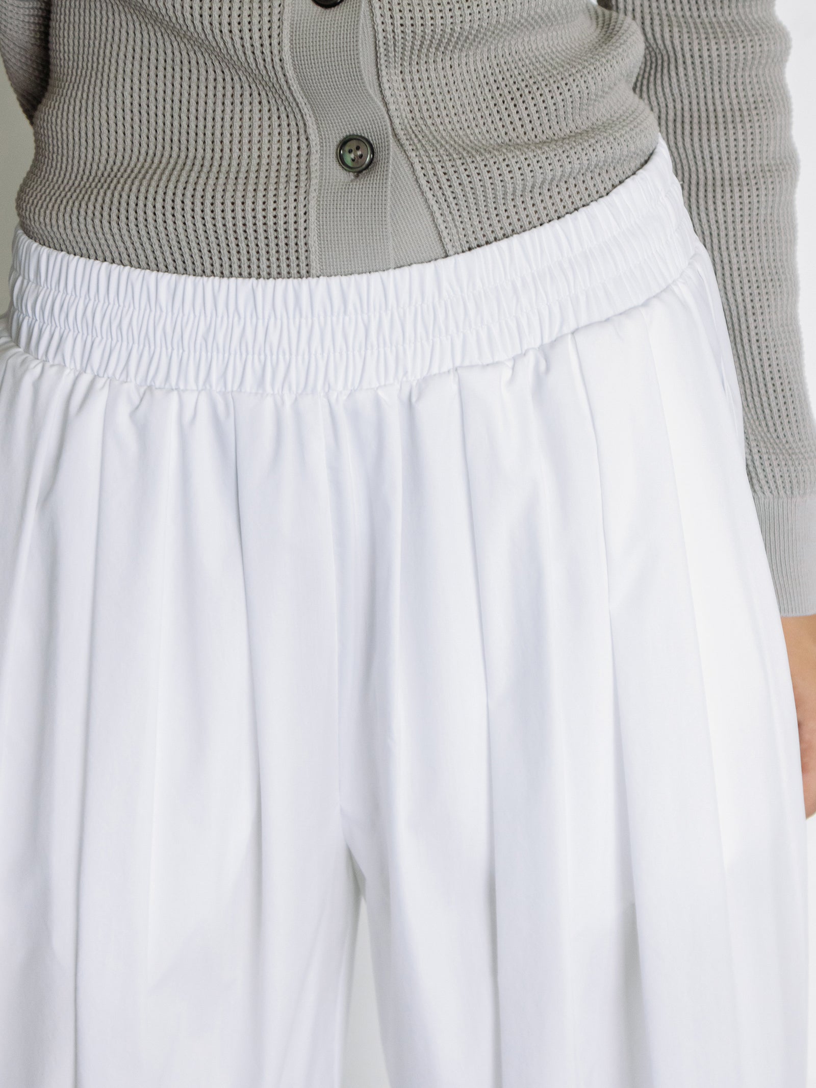 Parachute Banding Pants White