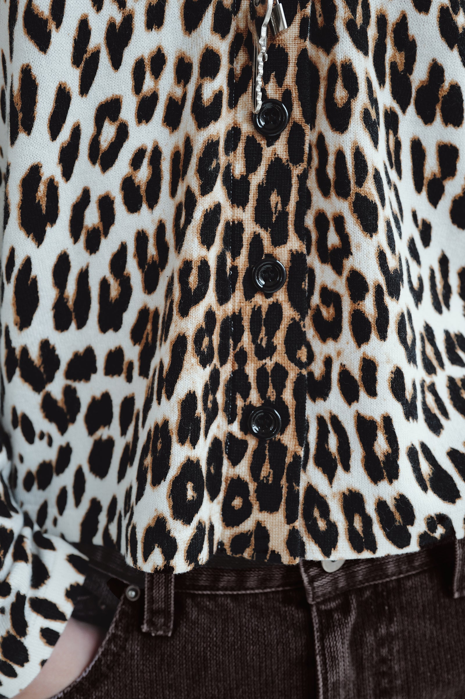 Leopard knit cardigan