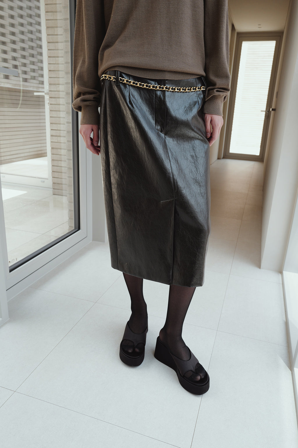 Washable 100% Wool U-Neck Pullover Taupe