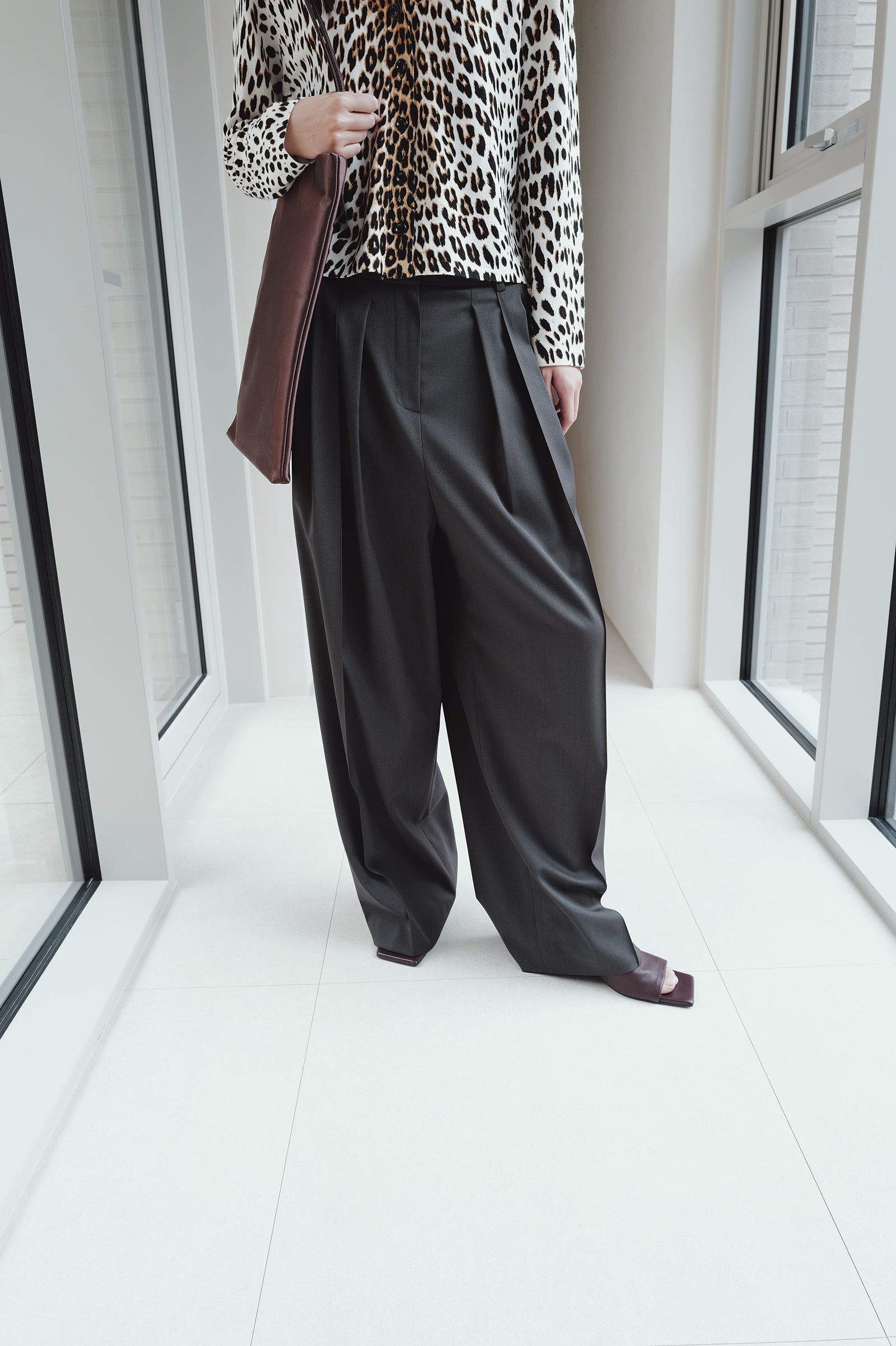 Leopard knit cardigan