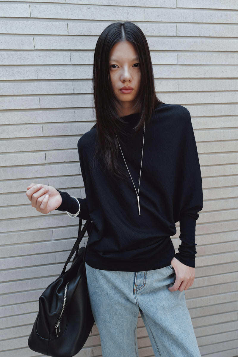 Washable 100% Wool Pullover Navy