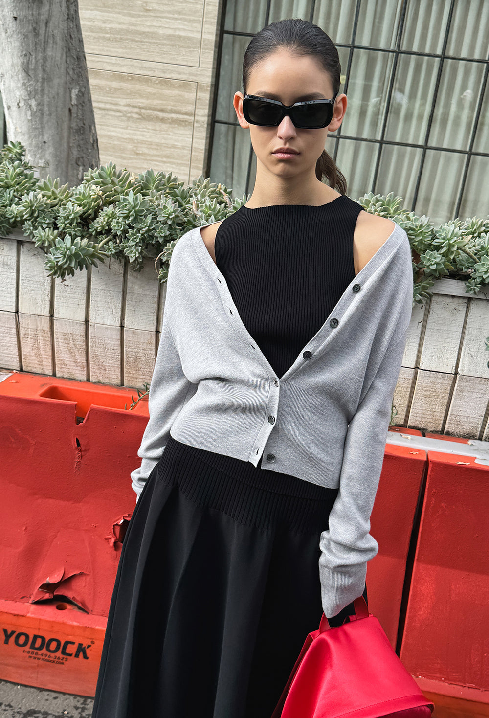 High-density Knit Top Black