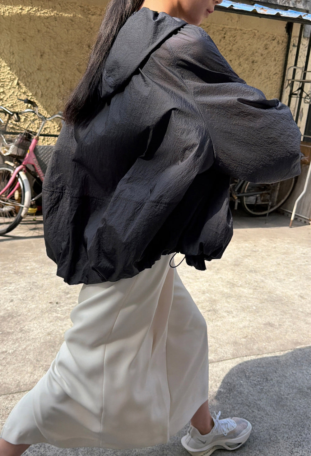 Airy Nylon Jumper Charcoal