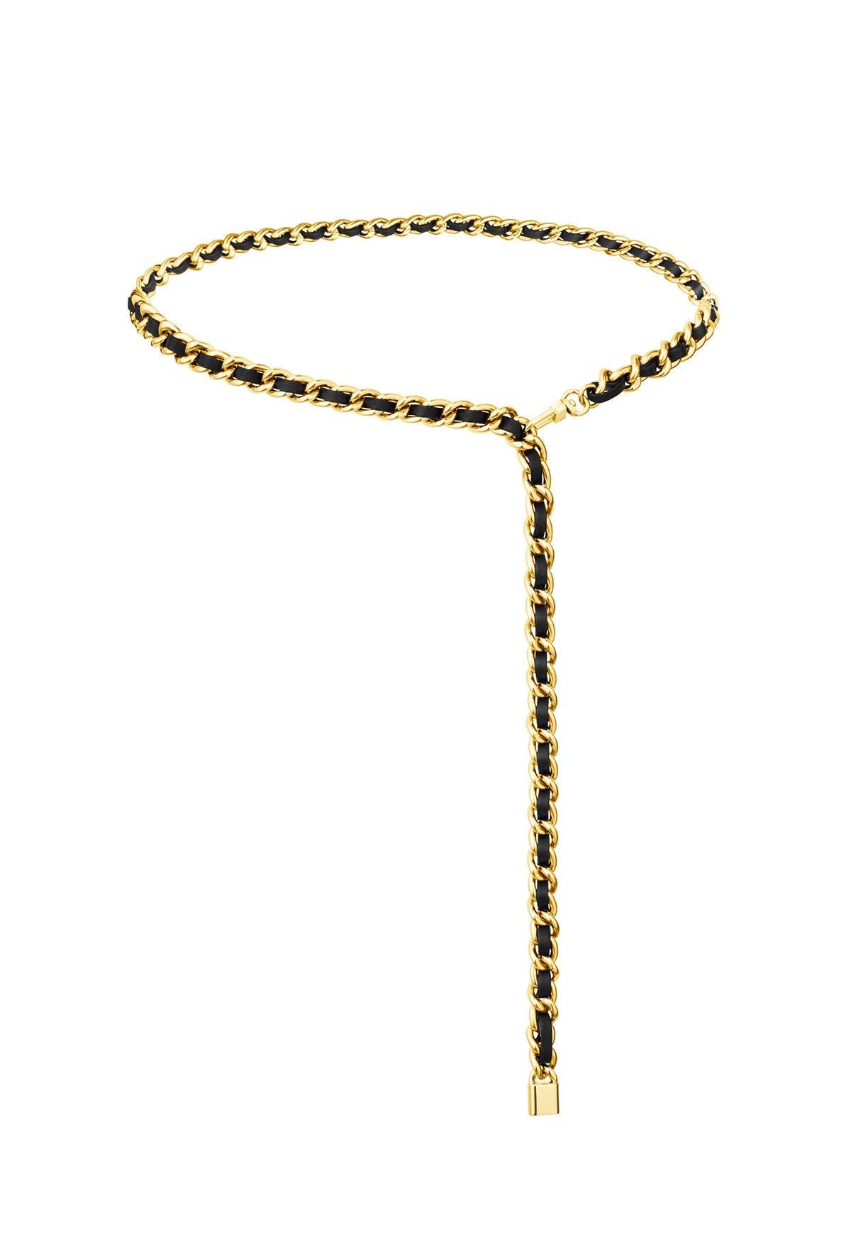 Rock Chain Belt Black Gold