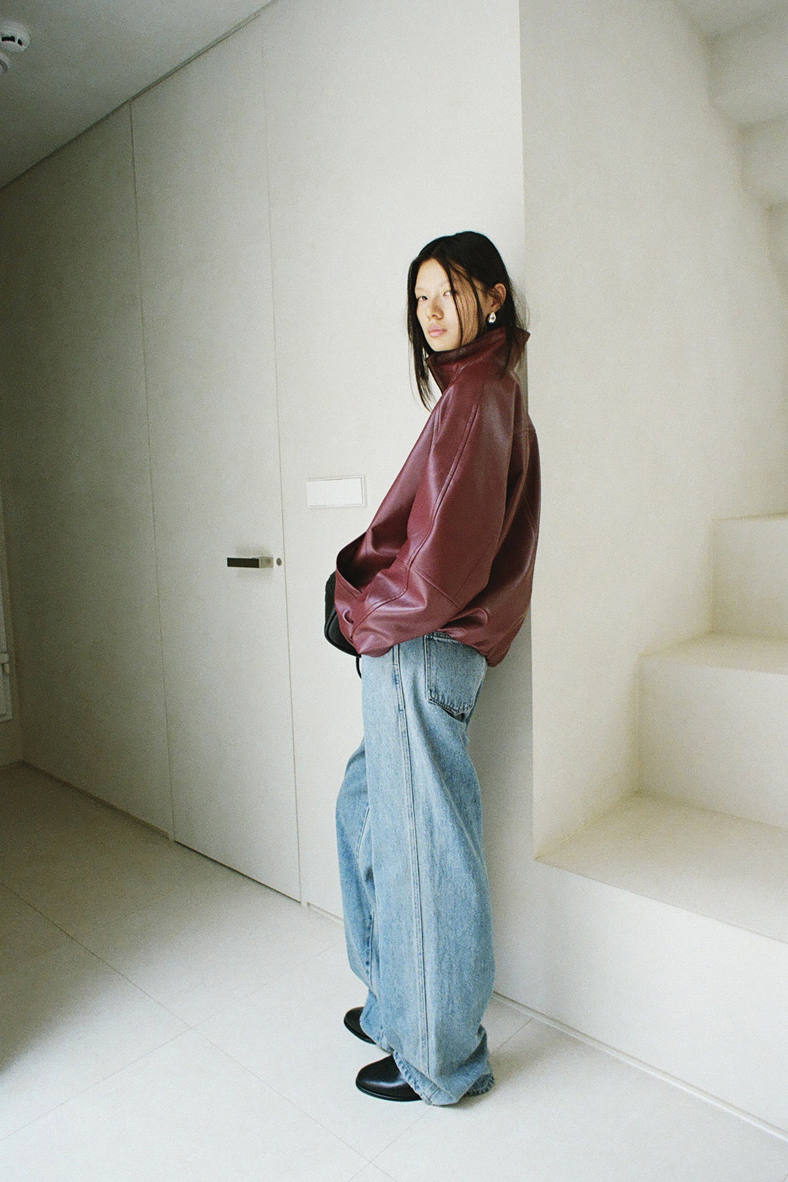 Real Lamb Minimal Jumper Burgundy