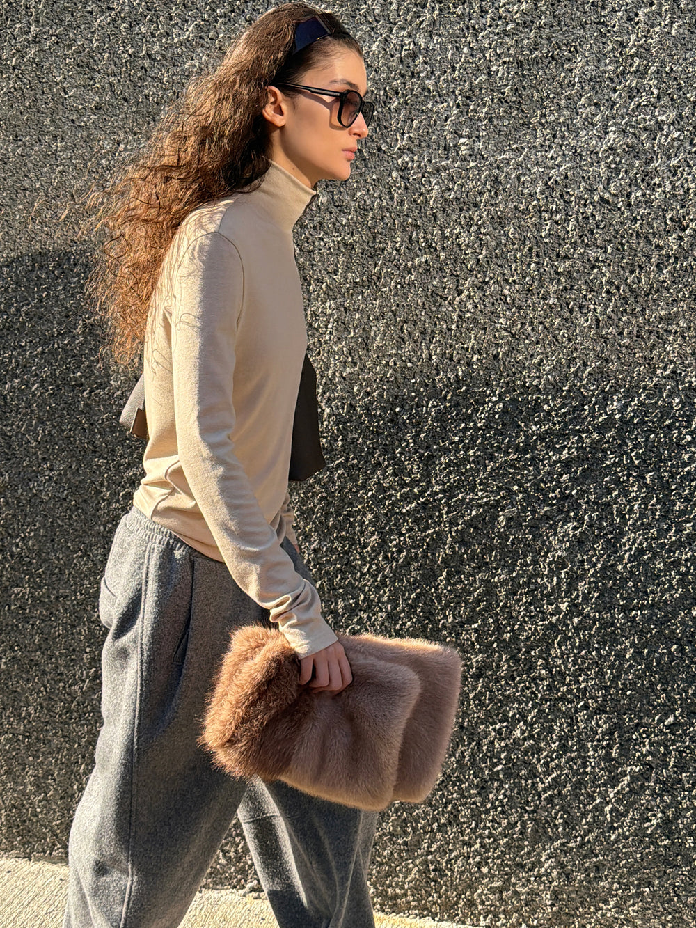 Milky Turtleneck T-shirt Beige