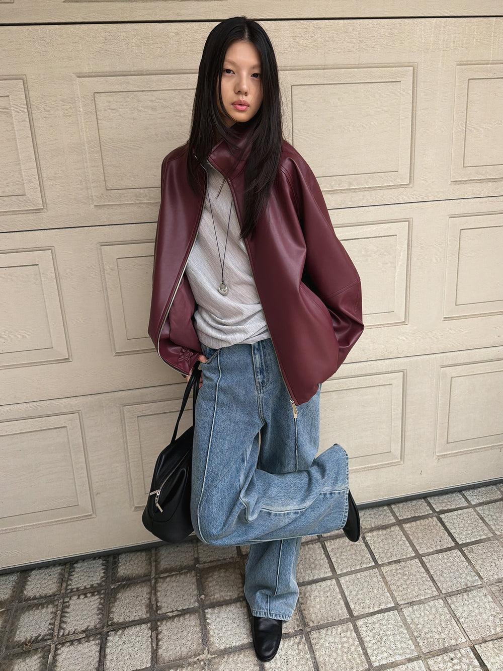 Real Lamb Minimal Jumper Burgundy