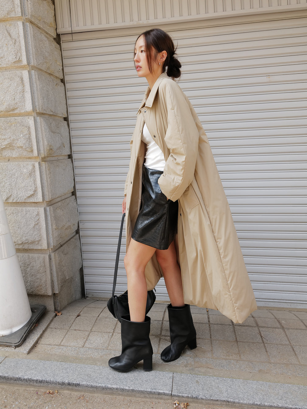 Padded Mac Coat Beige