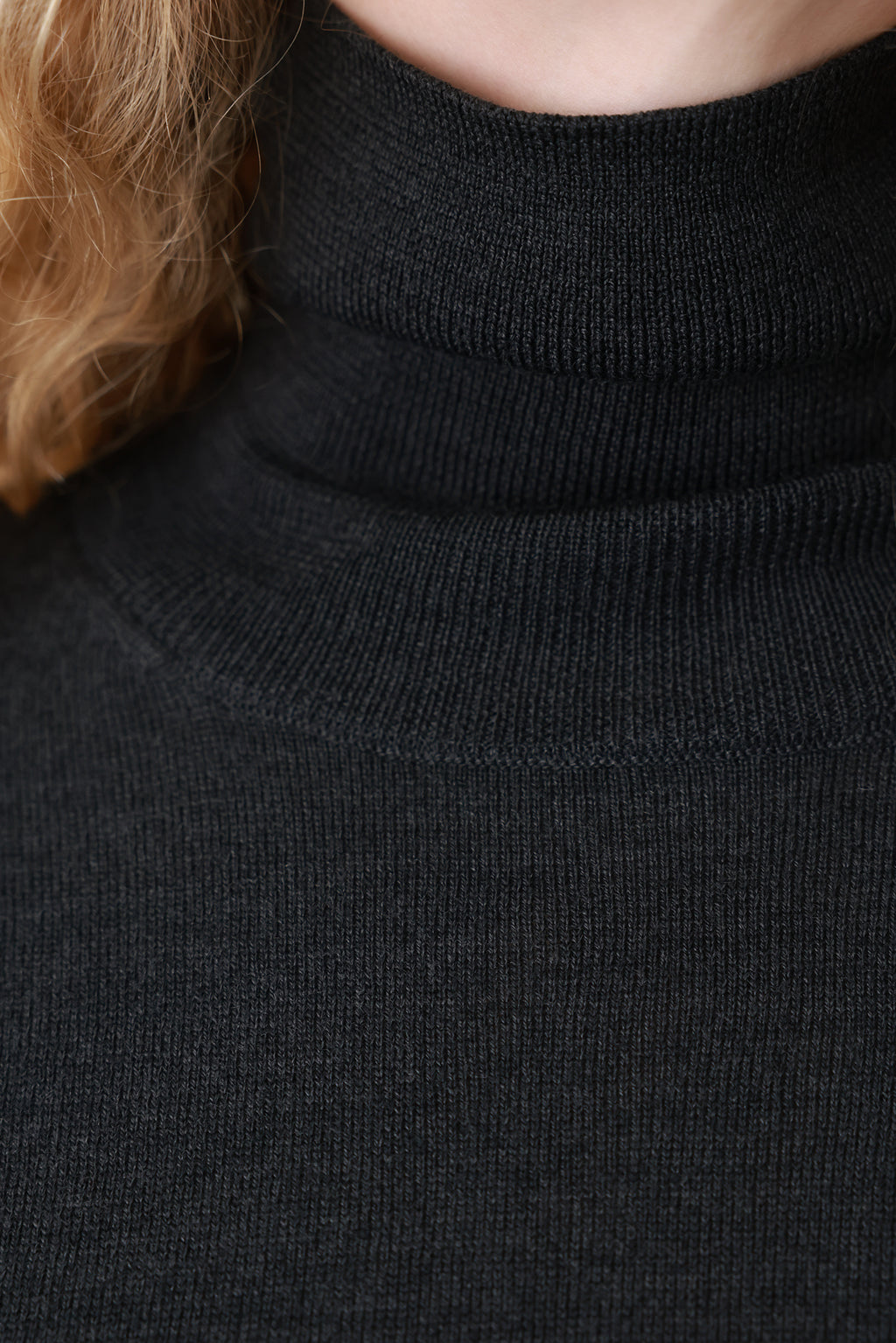 Wool blend knit dress charcoal