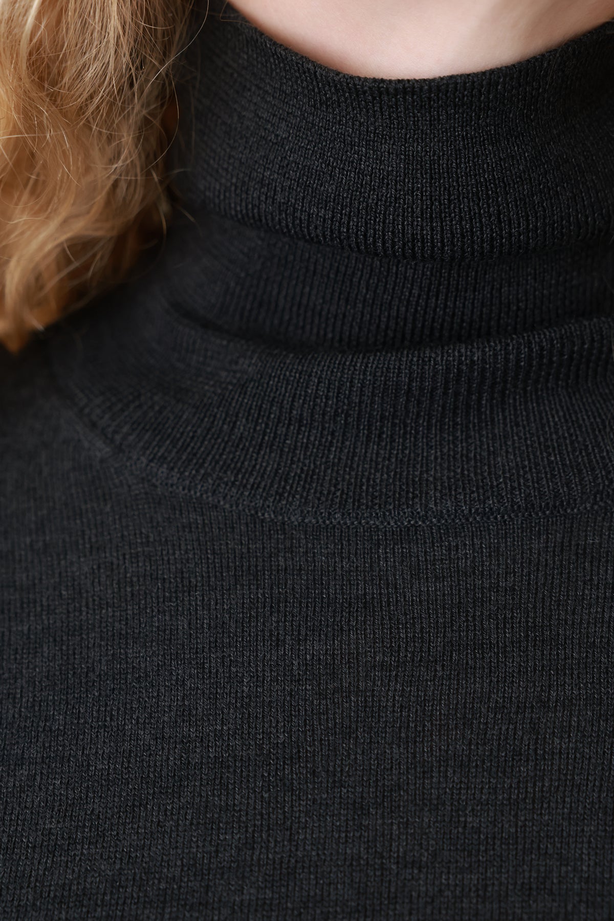 Wool blend knit dress charcoal