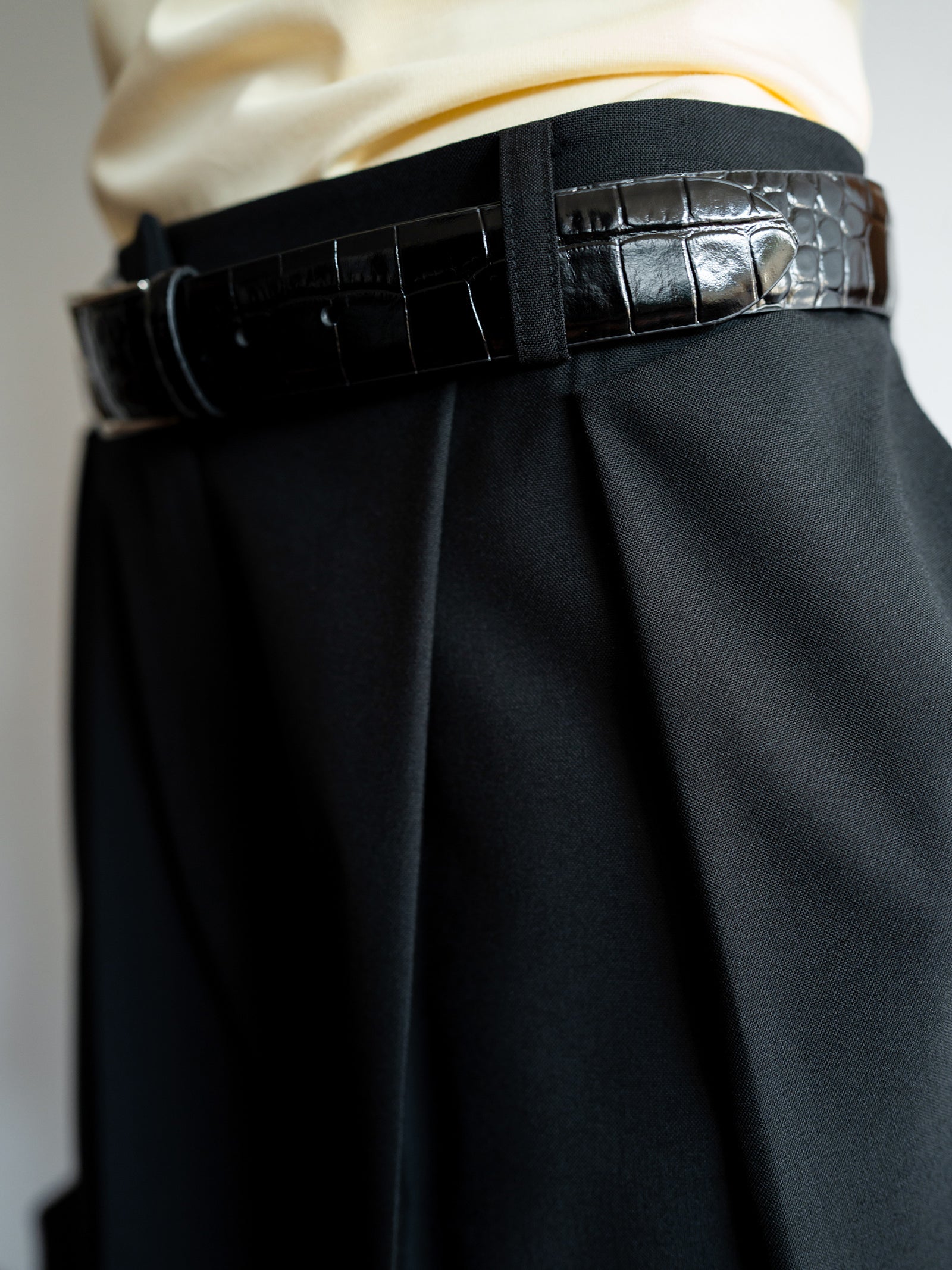 Clear Wool Trousers Black