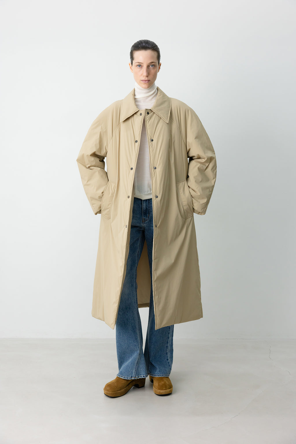 Padded Mac Coat Beige