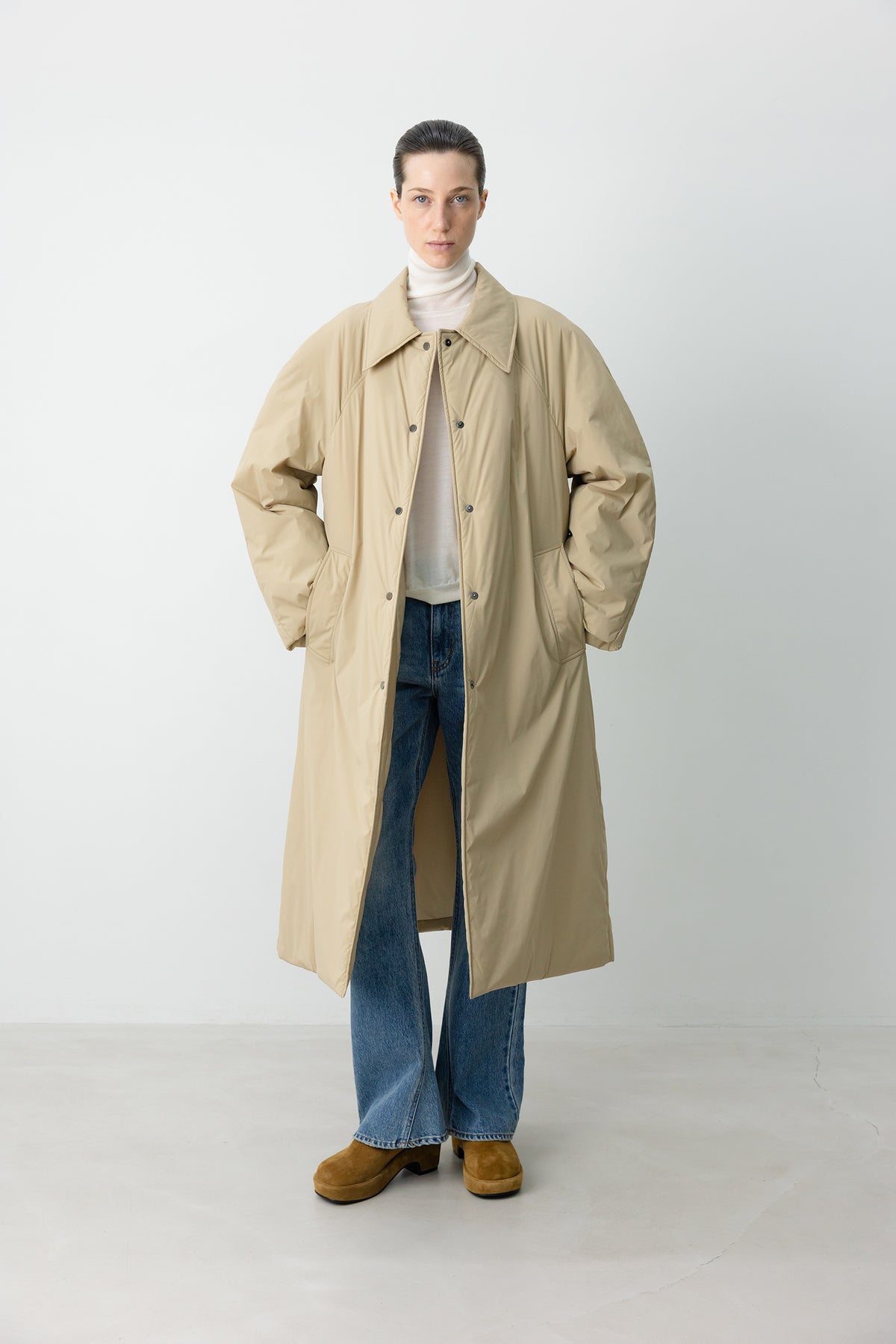 Padded Mac Coat Beige