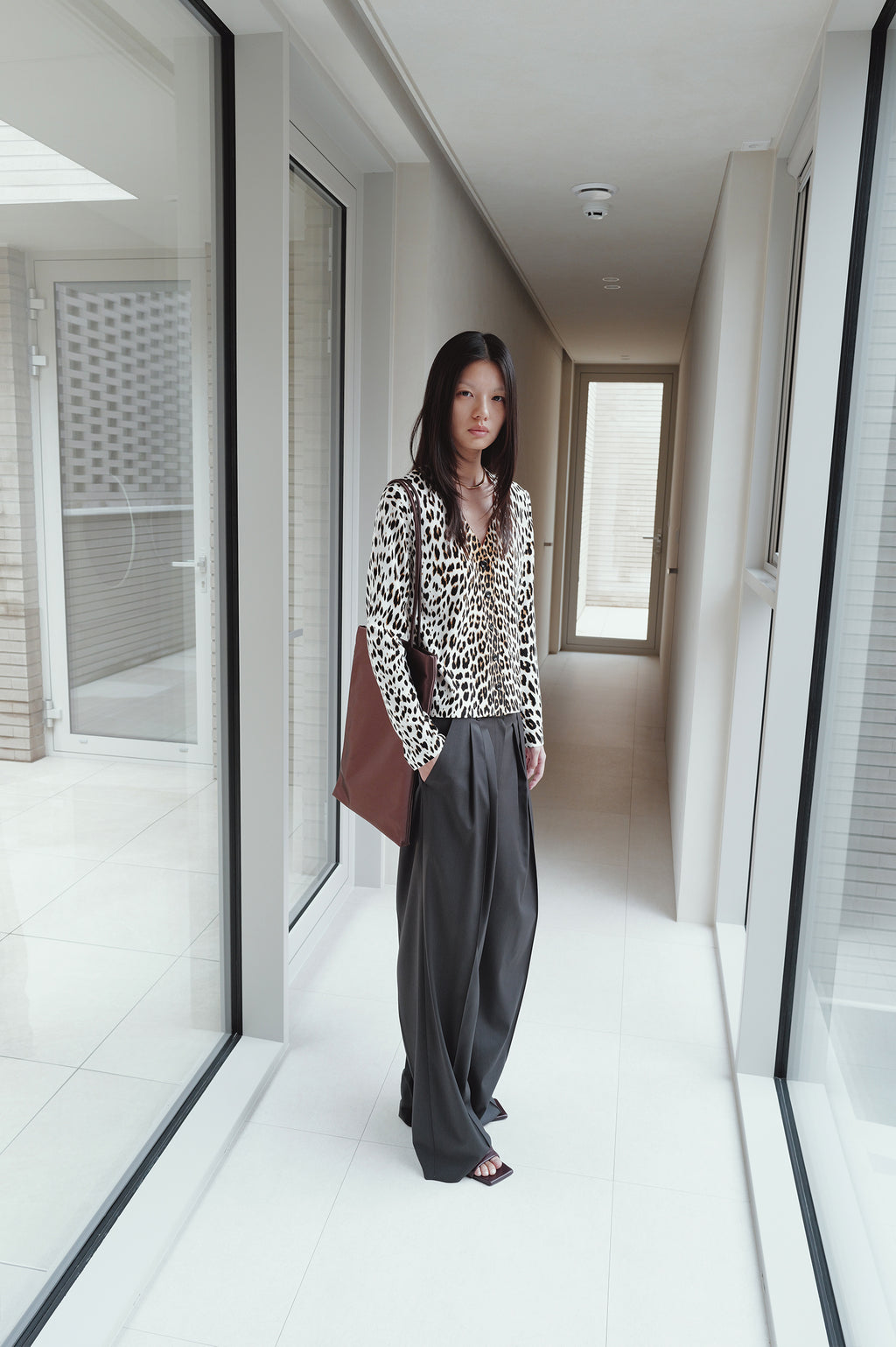 Leopard knit cardigan