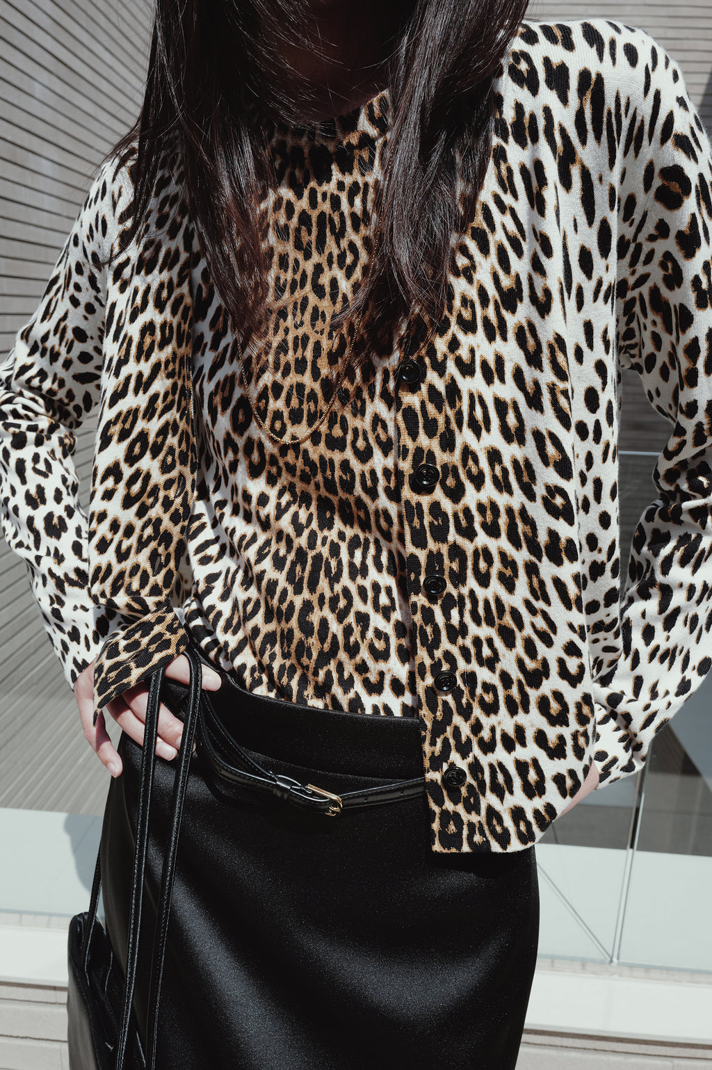 Leopard knit pullover