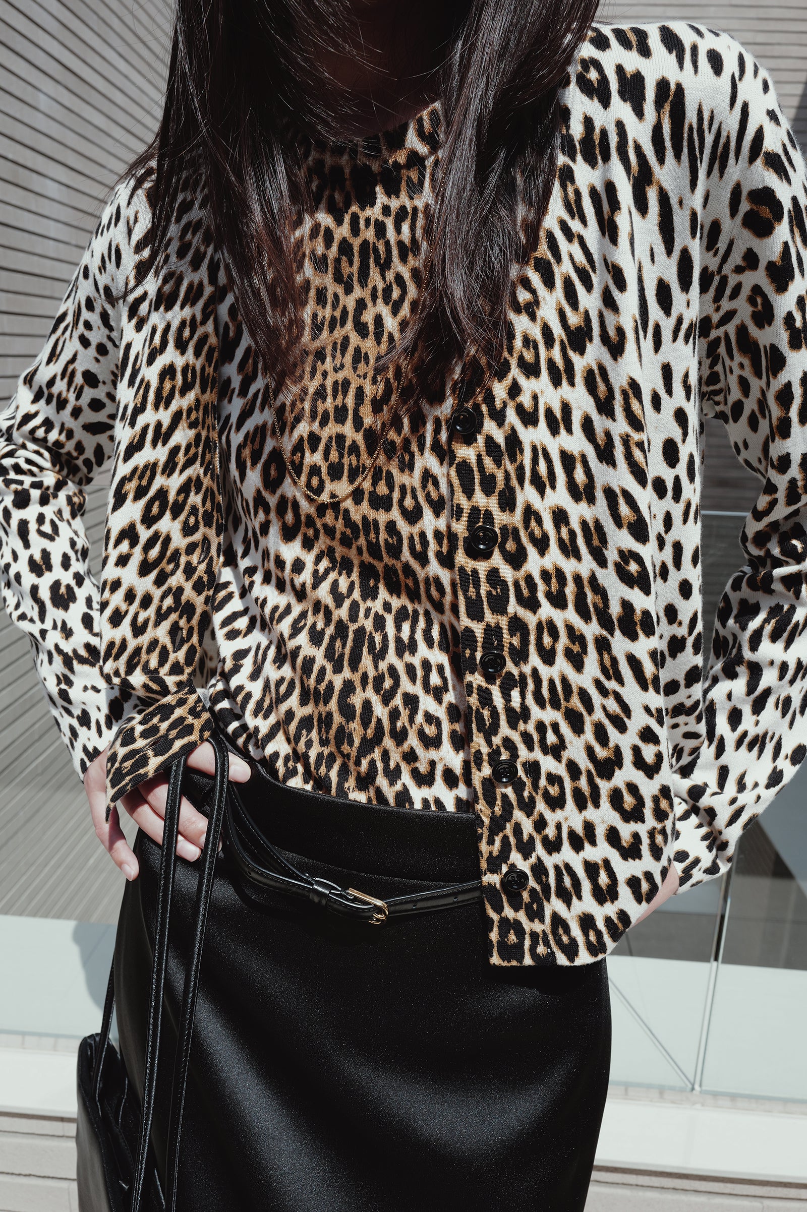 Leopard knit pullover