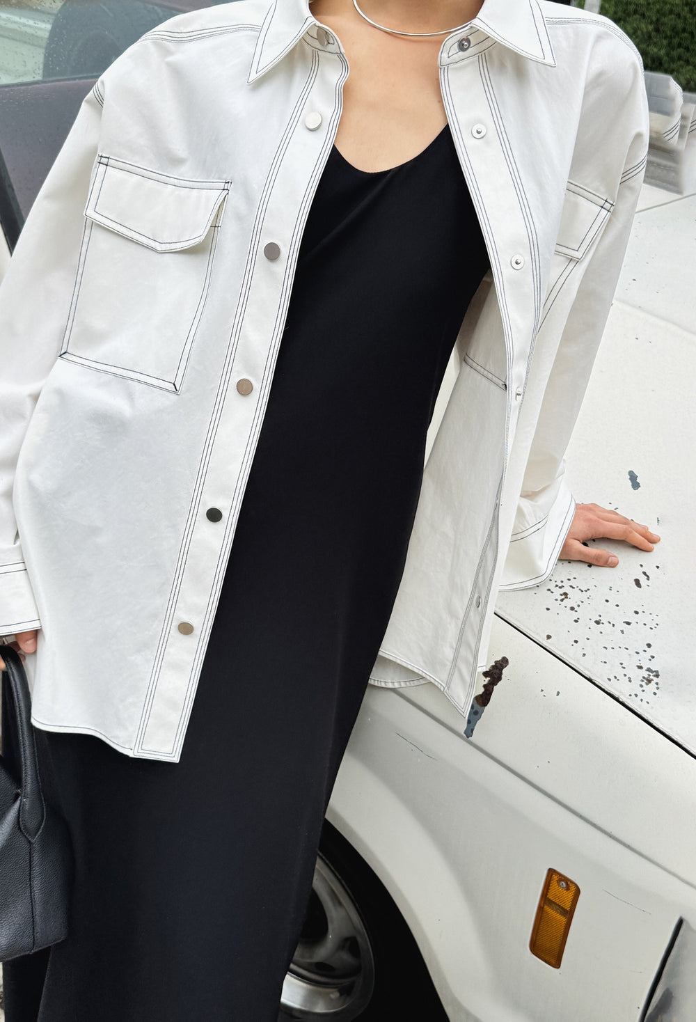 Stitch Pocket Shirt White